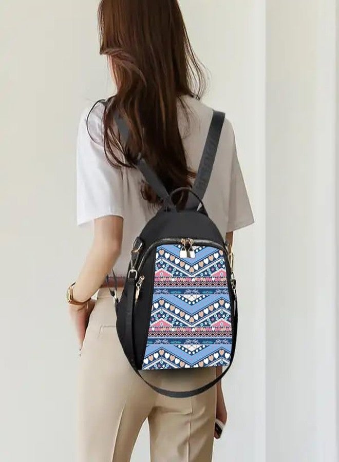 ASDIP Printed Mini Backpack for Girls & Women Stylish Heart & Star Pattern Lightweight Small Backpack for College Travel & Daily Use - Image 3