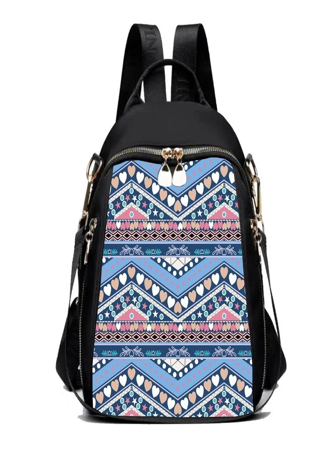ASDIP Printed Mini Backpack for Girls & Women Stylish Heart & Star Pattern Lightweight Small Backpack for College Travel & Daily Use - Image 1