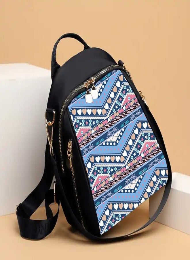 ASDIP Printed Mini Backpack for Girls & Women Stylish Heart & Star Pattern Lightweight Small Backpack for College Travel & Daily Use - Image 4
