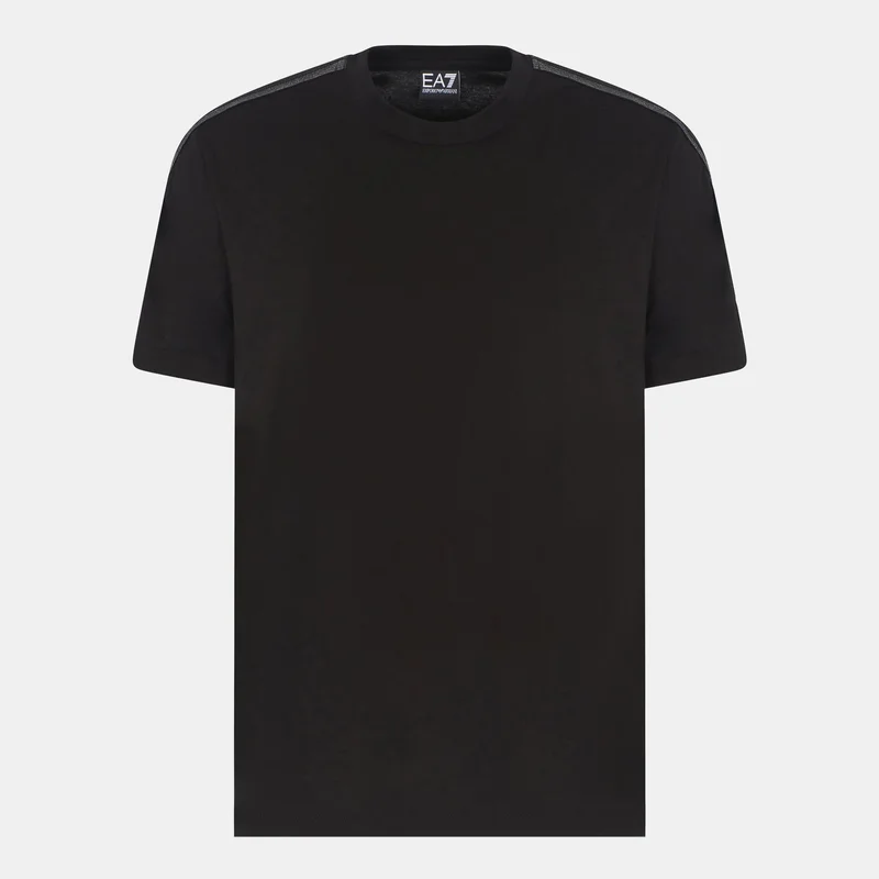 EA7 Emporio Armani Black Men's Logo Series Tape T-Shirt for Men | Best Price UAE