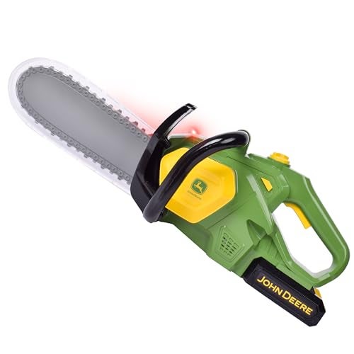 John Deere Power Tools Chainsaw Toy Construction Tool with Lights and Sounds Pretend Play Toy for Boys - Image 1