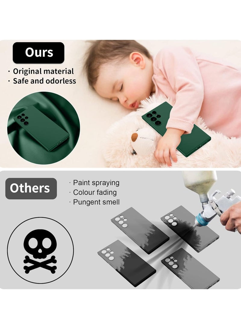 Wtech Samsung Galaxy S26 Ultra 5G 2025 Soft Liquid Silicone Case Cover (MCRPSN) - Dark Green - Image 2