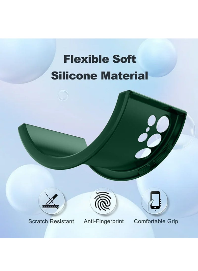 Wtech Samsung Galaxy S26 Ultra 5G 2025 Soft Liquid Silicone Case Cover (MCRPSN) - Dark Green - Image 3