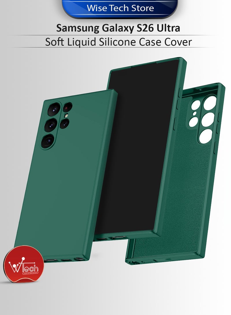 Wtech Samsung Galaxy S26 Ultra 5G 2025 Soft Liquid Silicone Case Cover (MCRPSN) - Dark Green - Image 1