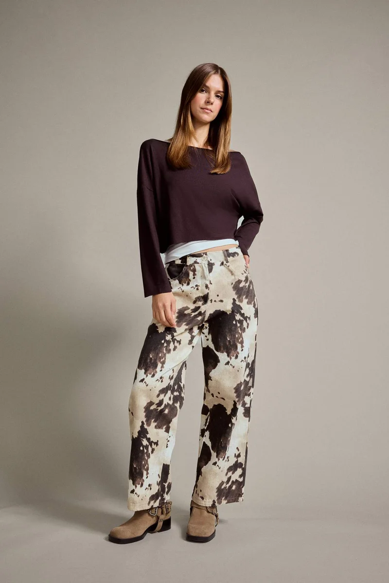 Relax Fit Animal Print Jeans