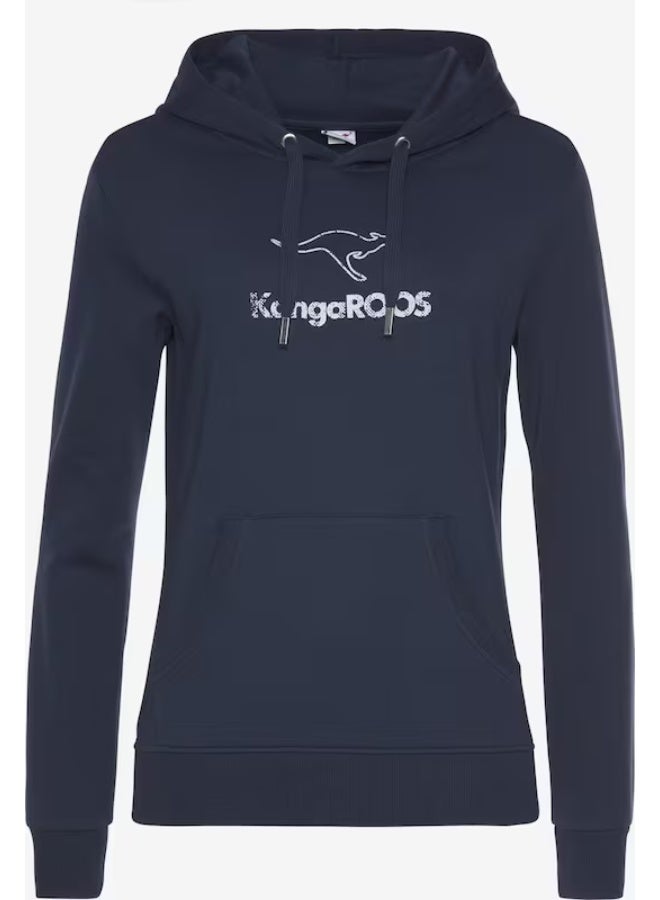 kangaROOS Women’s Navy Blue Hoodie – Regular Fit Casual Pullover with Kangaroo Pocket - Image 3