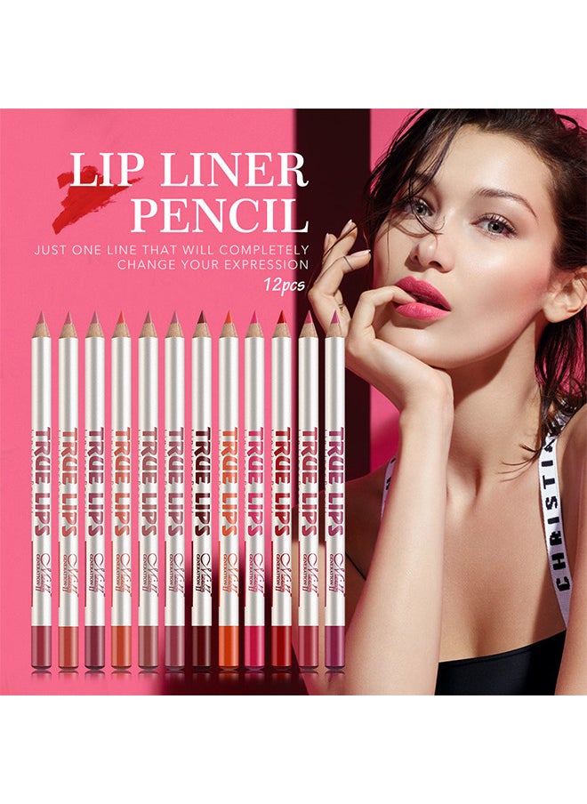 Lip Liner Pencil Lot Waterproof Long Lasting Matte Lipstick Lip Pen Makeup Lipstick Pencil Beauty Lips Kit 12 Pcs Set