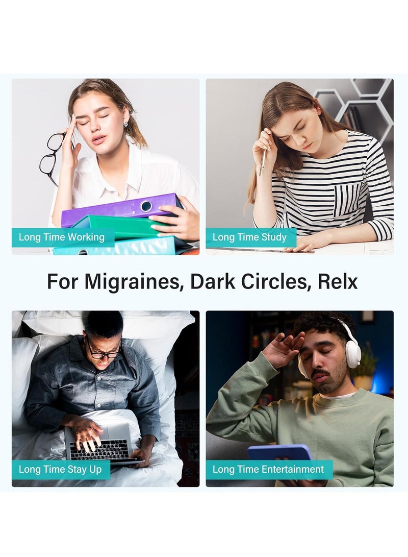 SYOSI Eye Massager with Heat, Music Heated Massager for Migraines, Ideal Gifts for Women/ Men, Eye Mask Improve Sleep, Protein Material, Reduce Dark Circles and Puffiness, Silent Mode, Woman Men Gift - Image 3