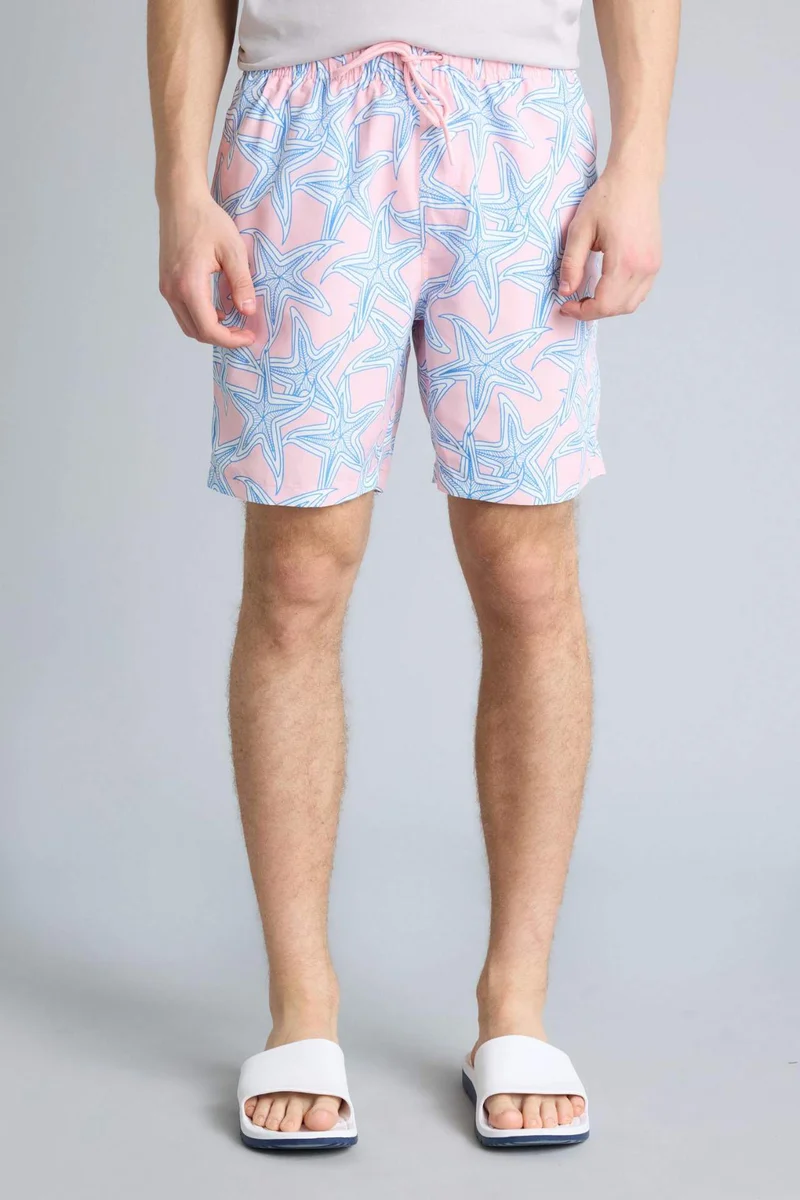 Defacto  Regular Fit Printed Swim Shorts for Men | Best Price UAE