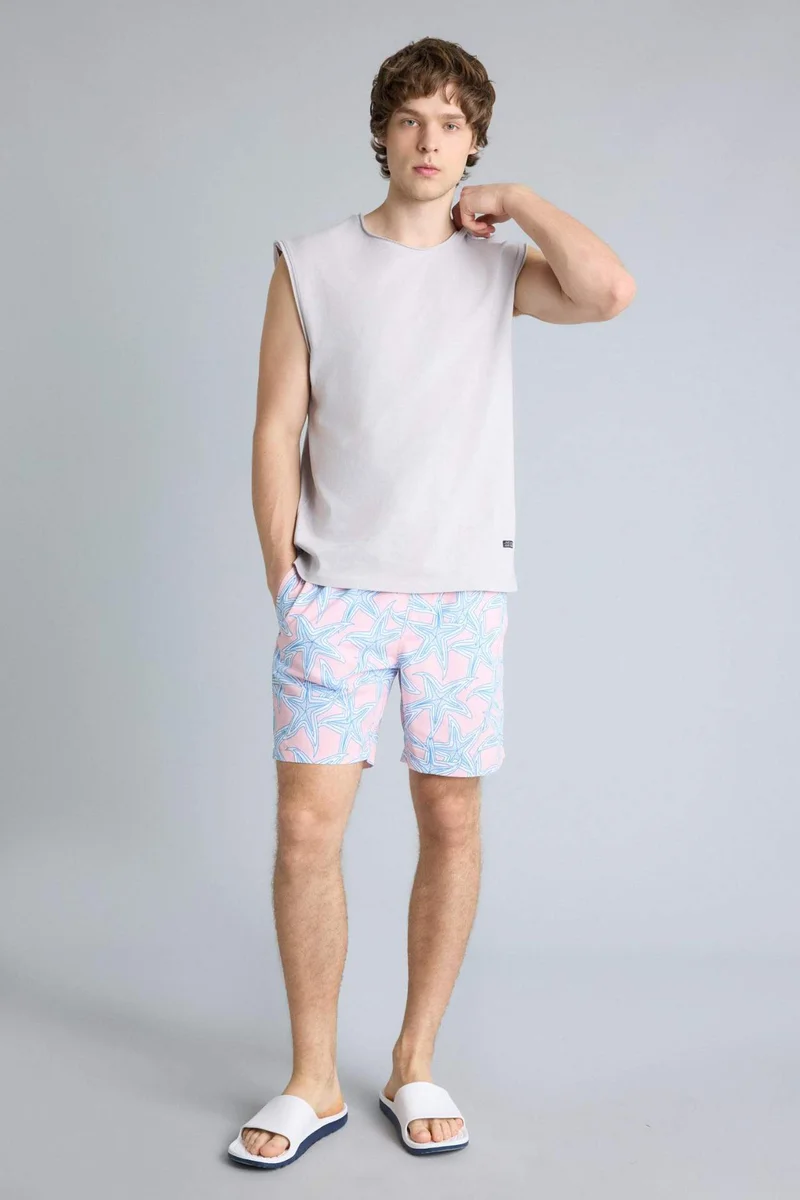 Defacto  Regular Fit Printed Swim Shorts for Men | Best Price UAE