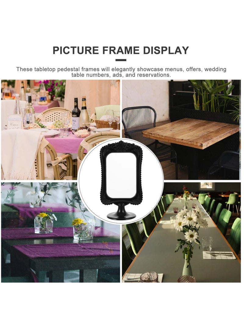 Excefore Standing Desktop Photo Frame, Photo Display Frame, Room Decor Double Two Sided Photo Frame, for Tabletop Display, Decorative Floral Design Home Décor, Photo Gallery, Art, More (Black)  - Image 5