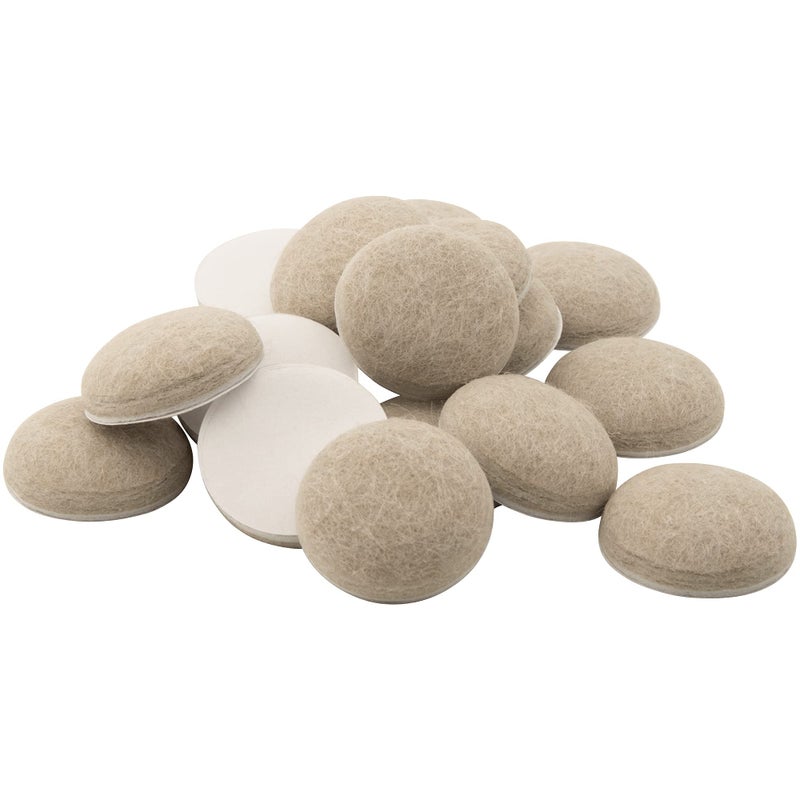 SUPER SLIDERS Softtouch 4715295N Extended Wear Felt Furniture Pads For Hard And Uneven Surfaces, 1 Inch Round, Linen, 16 Piece - Image 1