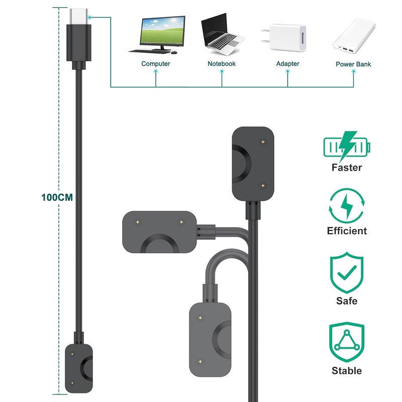 Demark USB/Type C Charging Cable for Samsung Galaxy Fit 3 Charger Cable Smartwatch Fast Charging (USB C) - Image 3