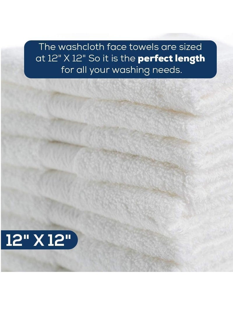 Simpli-Magic Cotton Washcloths White, 40 Pack, Size: 12”x12” - Image 2