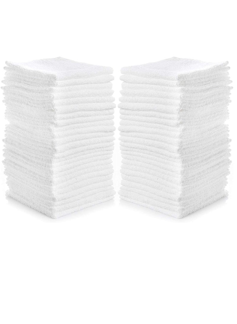 Simpli-Magic Cotton Washcloths White, 40 Pack, Size: 12”x12” - Image 1