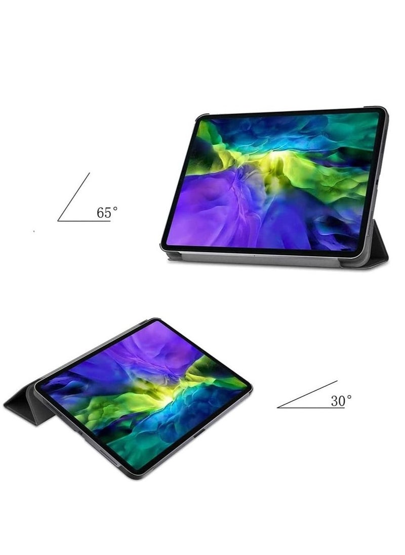 vesus iPad Case 10.2 inch Compatible with iPad 9th Gen (2021)/ 8th Gen (2020)/7th Gen (2019), Slim Stand Hard Back Shell Protective Leather Smart Cover Trifold Stand (black) - Image 3