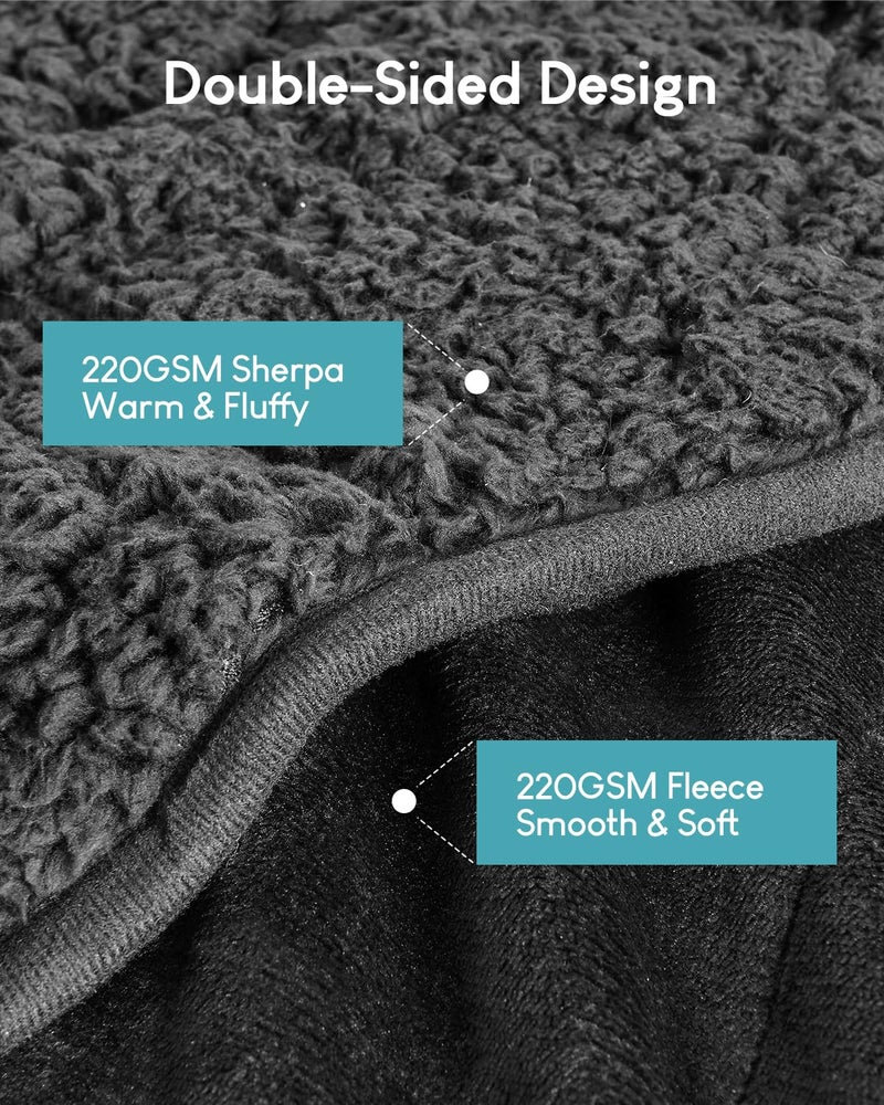 Cottonblue Weighted Blanket 15lbs for Queen Bed - Ultra Soft, Cozy Comfort Sherpa Blanket for Relax and Sleep, Heavy Bed Blankets with Cemaric Beads, 60x80 Inches,Black - Image 3