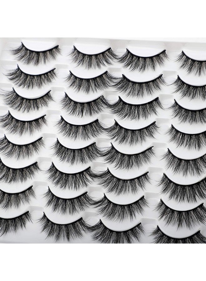 JIMIRE 16 Pairs False Eyelashes Fluffy Natural Fake Lashes 3D Volume Lashes Pack For Cat-Eye Look - Image 3