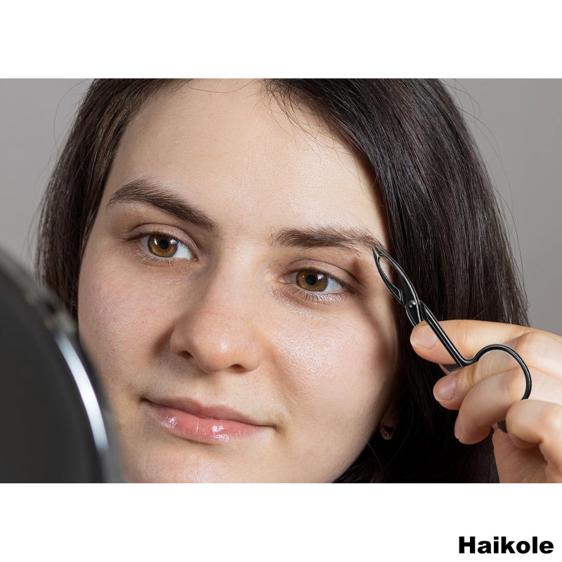 Haikole Tweezers for Women Facial hair 3 Pieces Eyebrow Tweezers,Scissor Tweezer for Remover Facial Hair Eyebrows Care Wig Plucking,Scissor Handle Tweezer Scissors (Straight) - Image 4