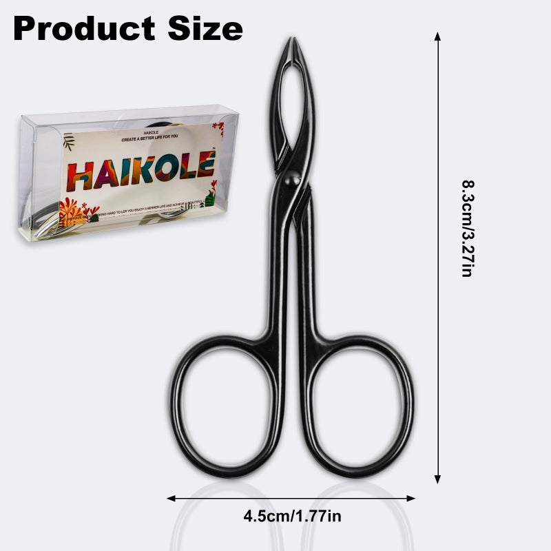 Haikole Tweezers for Women Facial hair 3 Pieces Eyebrow Tweezers,Scissor Tweezer for Remover Facial Hair Eyebrows Care Wig Plucking,Scissor Handle Tweezer Scissors (Straight) - Image 2