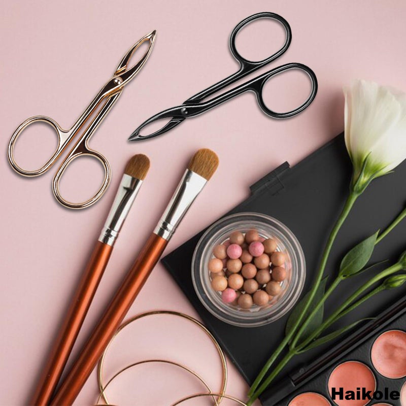 Haikole Tweezers for Women Facial hair 3 Pieces Eyebrow Tweezers,Scissor Tweezer for Remover Facial Hair Eyebrows Care Wig Plucking,Scissor Handle Tweezer Scissors (Straight) - Image 5