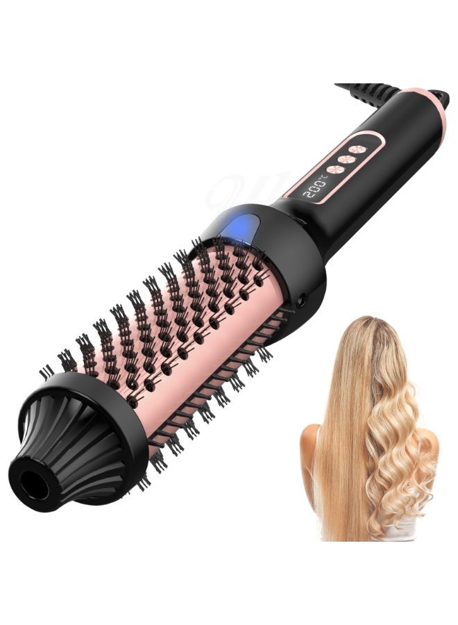 UKLISS 38mm Thermal Brush, Double PTC Fast Heating Hot Curling Styling Brush, 9 Temp Settings, 60-Min Auto-Off - Black Gold - Image 1