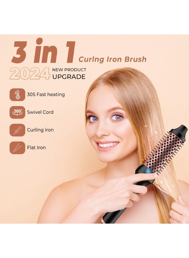 UKLISS 38mm Thermal Brush, Double PTC Fast Heating Hot Curling Styling Brush, 9 Temp Settings, 60-Min Auto-Off - Black Gold - Image 5