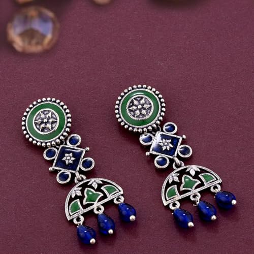 VOYLLA Mehrunisa Enamel and Beads Embellished Earrings For Womens - Image 2