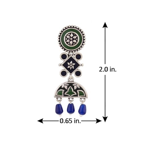 VOYLLA Mehrunisa Enamel and Beads Embellished Earrings For Womens - Image 5