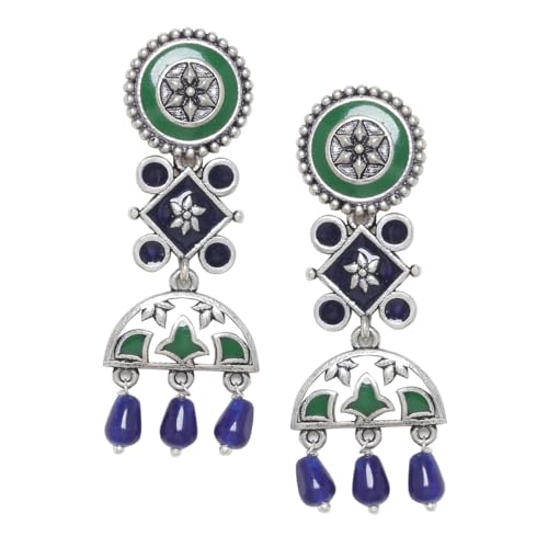 VOYLLA Mehrunisa Enamel and Beads Embellished Earrings For Womens - Image 1
