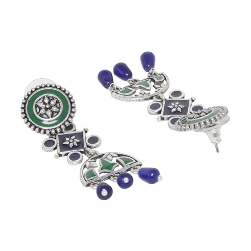 VOYLLA Mehrunisa Enamel and Beads Embellished Earrings For Womens - Image 4