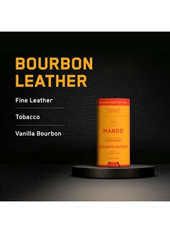 Mando Mando Bourbon Leather Body Deodorant - 72 Hour Odor Control, Aluminum Free, Baking Soda Free - 3.0 Oz Tube and 2.6 Oz Solid Stick  - Image 3