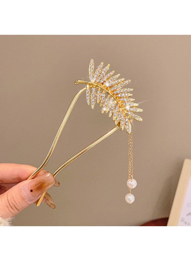 دبابيس شعر نسائية جديدة، زينة شعر راقية، مشابك شعر، إكسسوارات شعر (دبابيس شعر مطلية بورق الذهب)