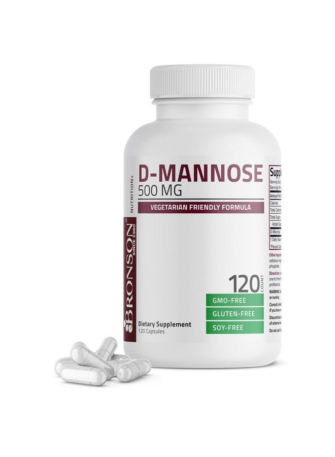 Bronson D-Mannose 500 MG Vegetarian Friendly Formula Non-GMO, 120 Capsules - Image 1