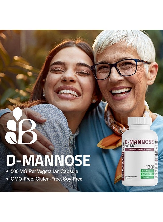 Bronson D-Mannose 500 MG Vegetarian Friendly Formula Non-GMO, 120 Capsules - Image 3