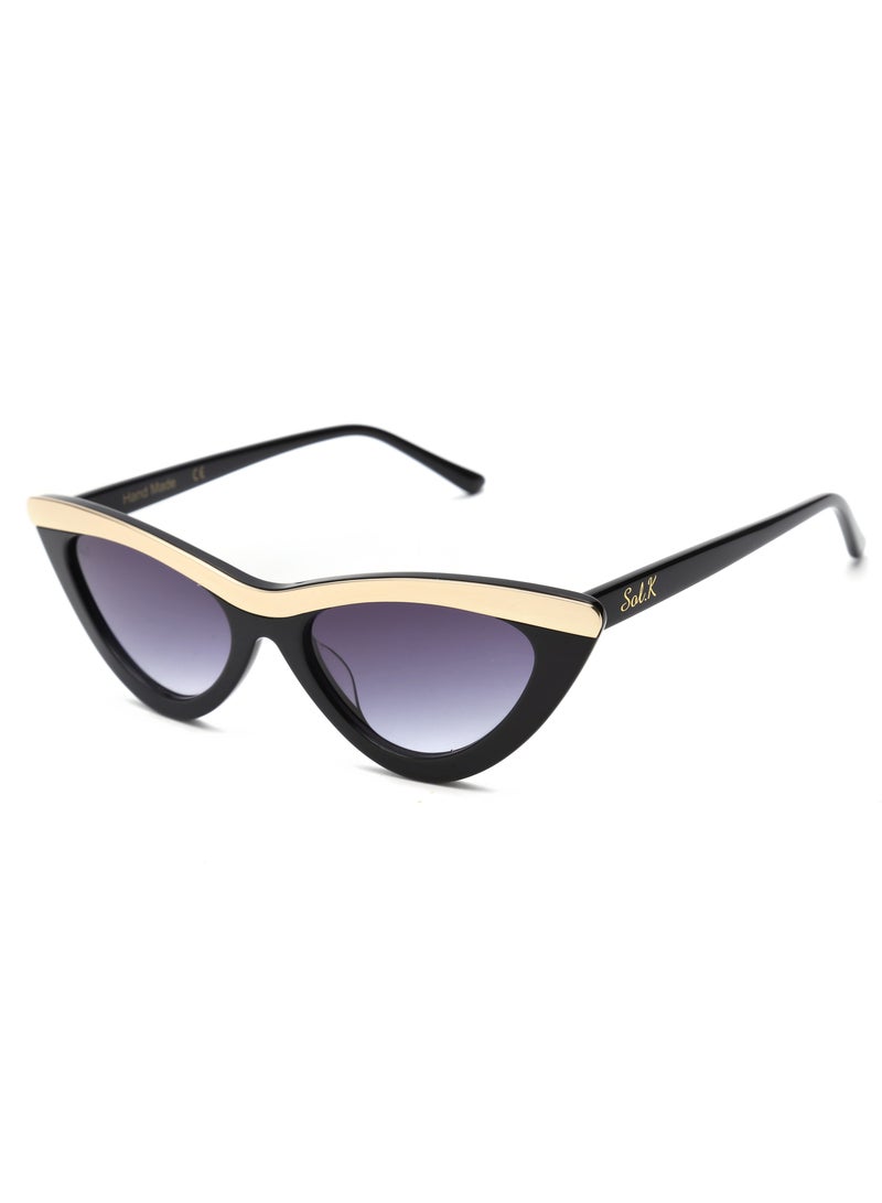 SOL.K Glow-K Sol.K Sunglasses - Gradient Smoke CR-39 Lenses with Black Acetate Frame, Stainless Steel Detail, Slim Design, UV400 Protection - Image 2