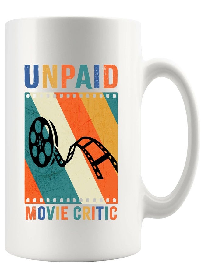Panvola Unpaid Movie Critic Director Gifts Filmmaker Vintage Movie Lovers Gifts Film Critic Cinephile Novelty Drinkware Ceramic Mug 11 oz White - Image 1