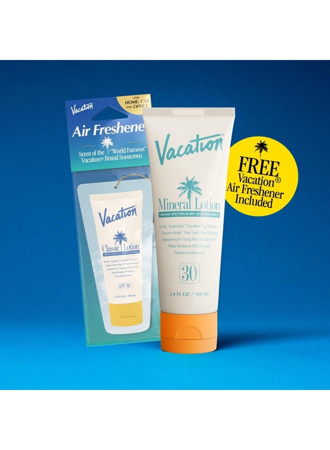 VACATION Mineral Lotion Sunscreen Spf 30 + Air Freshener Bundle Premium Zinc Sunscreen For Sensitive Skin Hydrating + Lightweight Mineral Based Sunscreen Dermatologist Tested 3.4 Fl. Oz. - Image 5