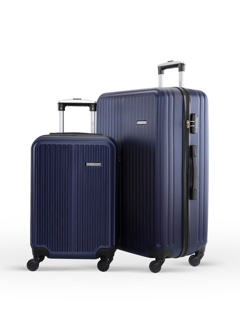 Alpha ABS Hardside Spinner Luggage Trolley Set Navy 20/28 Inch