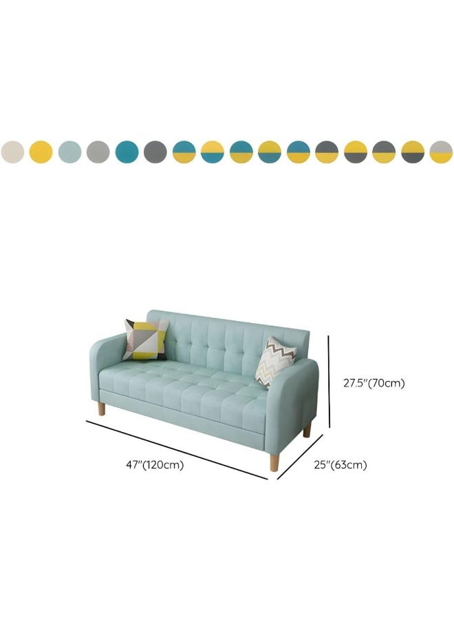 Ripple FURNITURE UAE Homes Modern Tufted Loveseat Sofa, Yellow Chenille Fabric, High Square Arms, 2-Seater for Living Room (Lemon Yellow) - Image 2