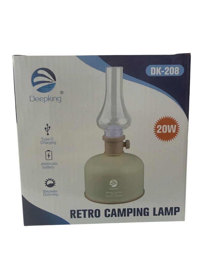 Deepking Portable LED Camping Lantern, 370Lm Dimmable Vintage Retro Light, Rechargeable, DK-208 - Image 2