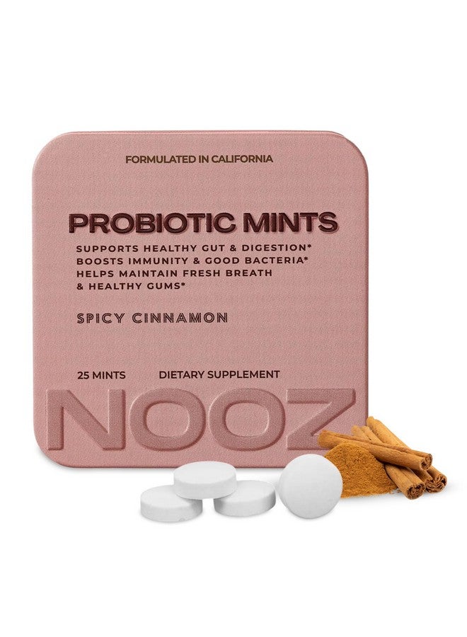 NOOZ Probiotic Mints - Gut & Oral Health Support - Spicy Cinnamon | Boosts Immunity & Digestion, Freshens Breath - Sugar-Free, No Aspartame - Daily Wellness Support for Busy Lives, 25 Mints - Image 1