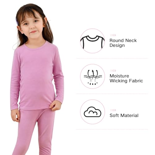 American Trends Girls Underwear Kids Thermal Underwears Toddler Winter Base Layer Long Johns Sets for Boys A Black Medium (90) /2T-3T - Image 3