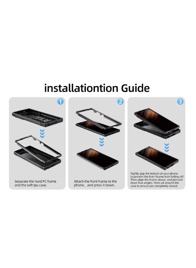 Concretization Samsung Galaxy S24 Ultra Case, Slide Camera Cover, Built in 360° Rotate Ring Kickstand, Drop Proof Shockproof Test, Heavy Duty Shockproof Protective Case for Galaxy S24 Ultra 5G 2024 Black - Image 5