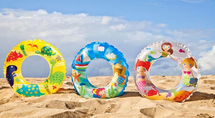 Toyshine 24'' Pack of 3 Pool Rings, Baby Pool, Swimming Rings for Kids, Inflatable Tubes, Summer Fun Water Toys for Kids, Party Fun, Beach Outdoor Party Supplies (Mix Design) - Image 4