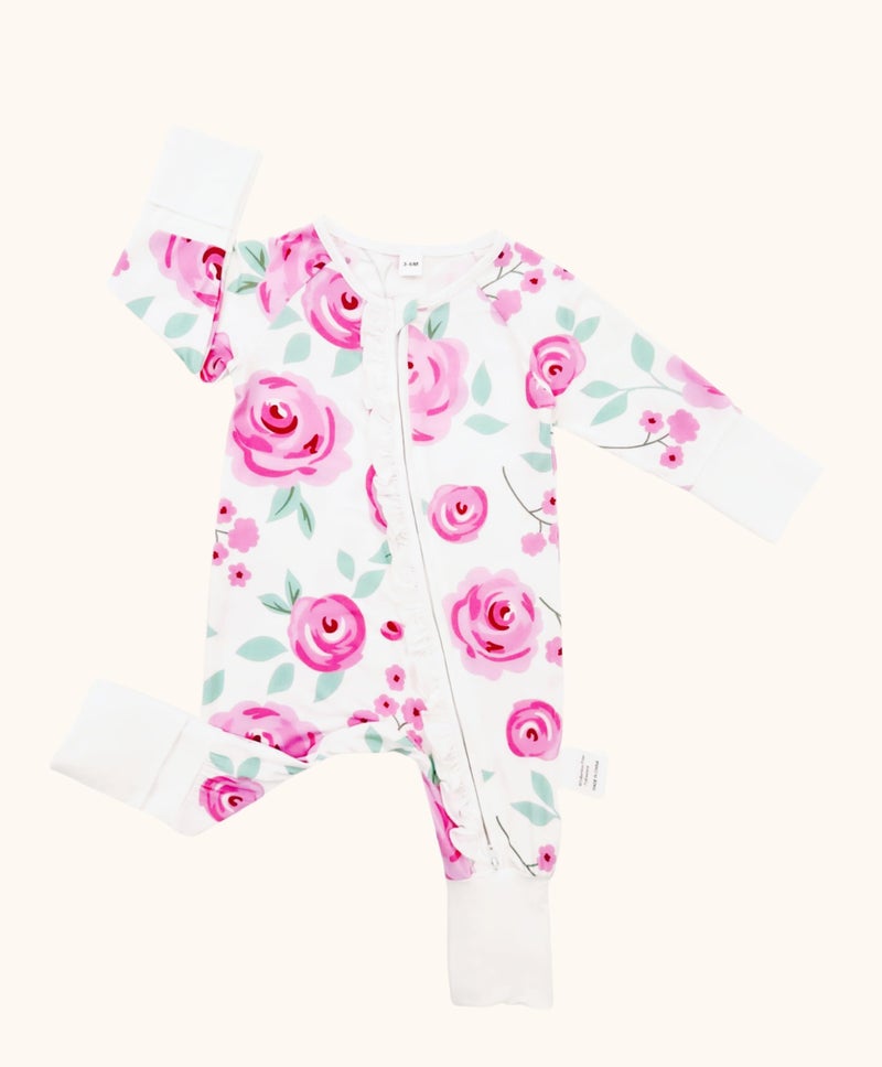 Bow Dream Baby Girl Clothing Footies Bamboo Rayon Baby Girl Clothes Baby Romper Jumpsuit Newborn-24 Months Pink Flower Leopard 1-3 Months - Image 4