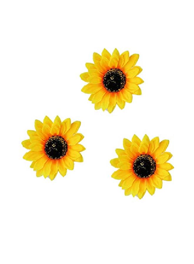 SYBL 3Pcs Women Girls Simulation Yellow Floral Fall Sunflower Hair Clips Alligator Clips Hairpin Hair Clamp Barrettes Headwear Hair Hair Styling Accessories For Party Beach Vacation Wedding Bridal - Image 3