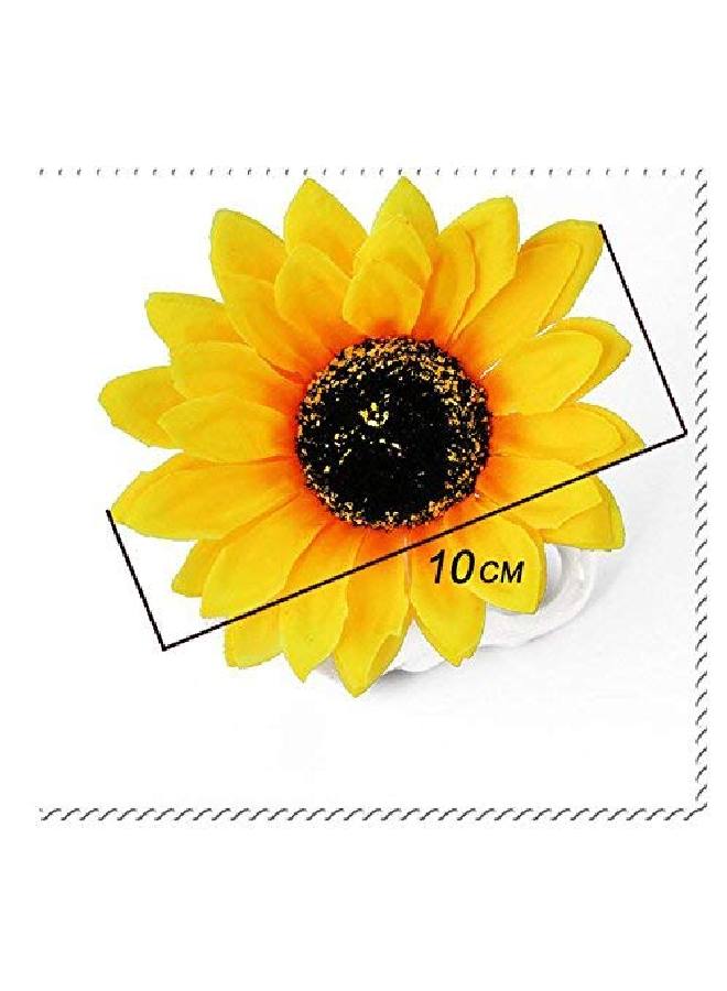 SYBL 3Pcs Women Girls Simulation Yellow Floral Fall Sunflower Hair Clips Alligator Clips Hairpin Hair Clamp Barrettes Headwear Hair Hair Styling Accessories For Party Beach Vacation Wedding Bridal - Image 4