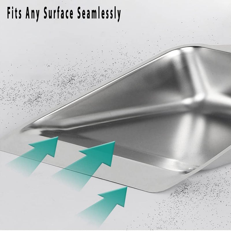 YONILL Dust Pans with Long Handle - Metal Upright Dustpan Heavy Duty, 35" Long Handled Stand Up Dustpans for Lobby, Garage, Home and Yard (Dustpan only) - Image 2
