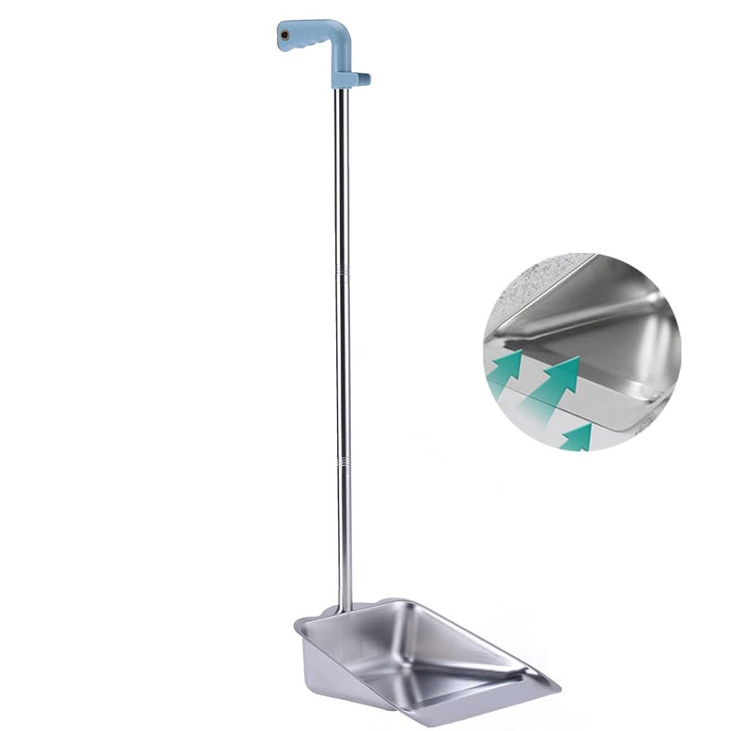 YONILL Dust Pans with Long Handle - Metal Upright Dustpan Heavy Duty, 35" Long Handled Stand Up Dustpans for Lobby, Garage, Home and Yard (Dustpan only) - Image 1